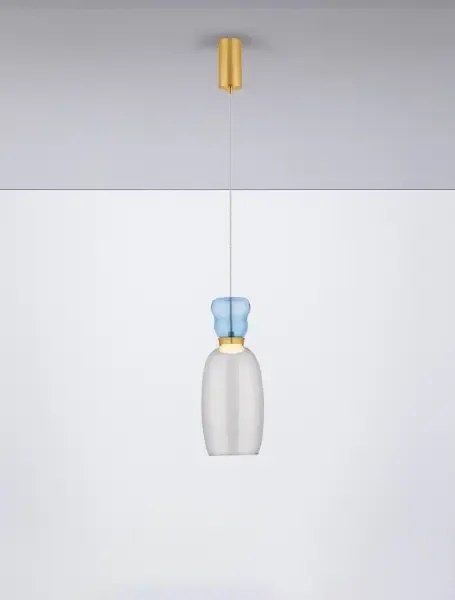 Dizajnový luster Pluma modrá