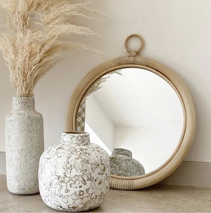 Dekorstudio Okrúhle bambusové zrkadlo Boho 40cm
