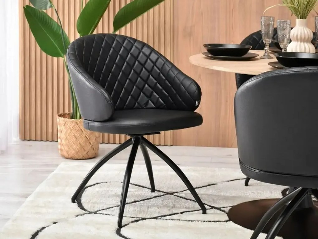 Otočná jedálenská stolička GLADYS čierna
