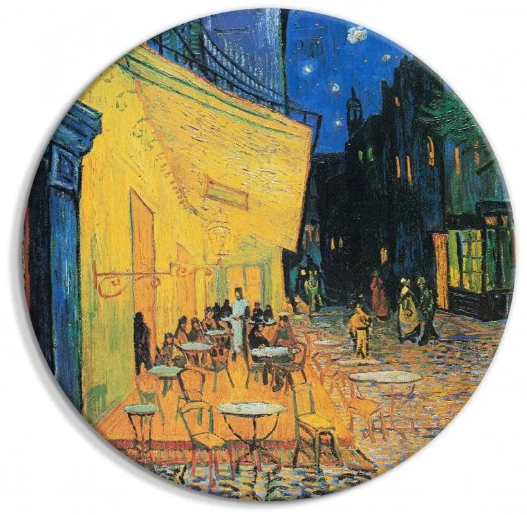 Artgeist Okrúhlý obraz - Café Terrace at Night, Vincent Van Gogh - View of a French Street Veľkosť: 60x60