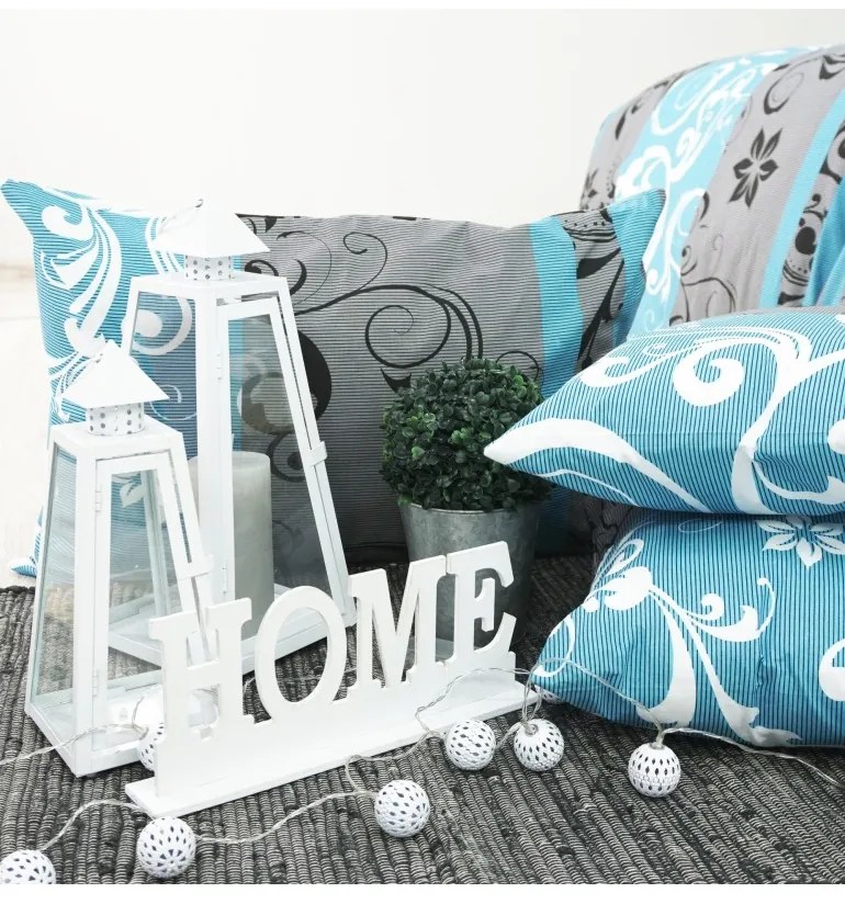 Obliečky Lilien tyrkysovo-sivé EMI, Štandardný set jednolôžko obsahuje 1x 140x200 + 1x 70x90