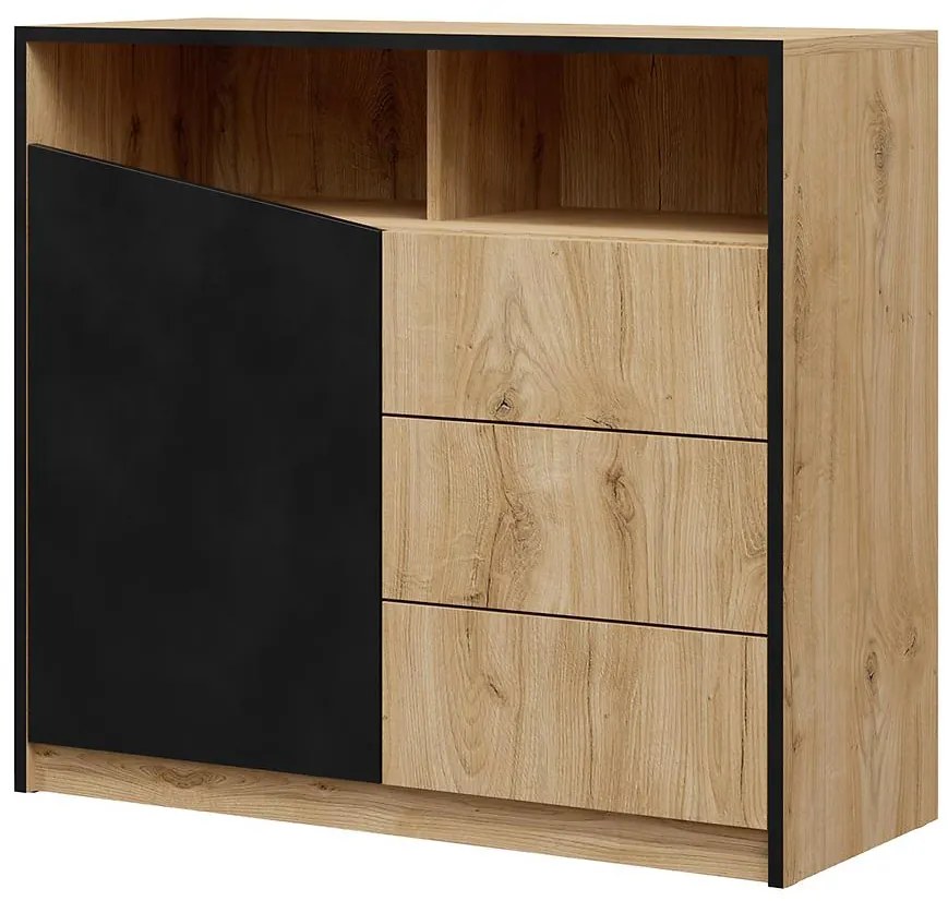 Komoda Aston 4 Večný dub/čierna