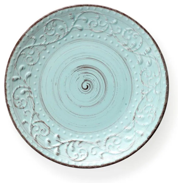 Tyrkysový tanier z kameniny Brandani Serendipity, ⌀ 27,5 cm