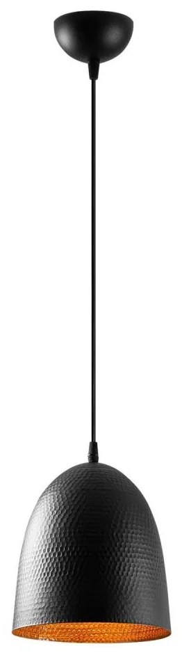 Luster na lanku TATTOO 1xE27/40W/230V, priemer 20 cm, čierny