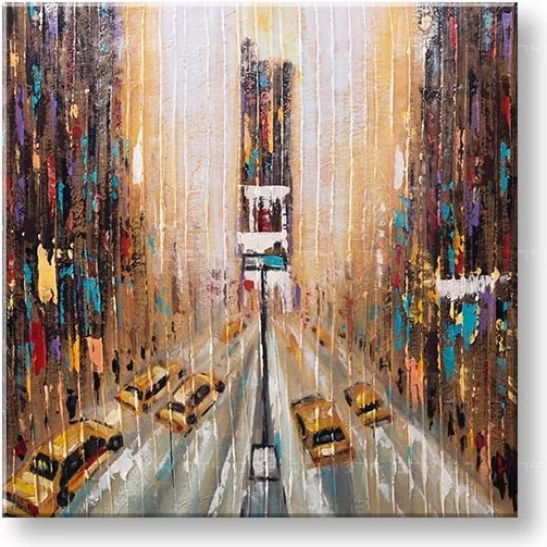 Maľovaný obraz na stenu MESTO 70x70 cm