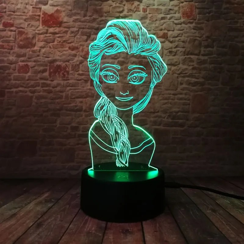 3D LED Lampička Elsa Ledové království