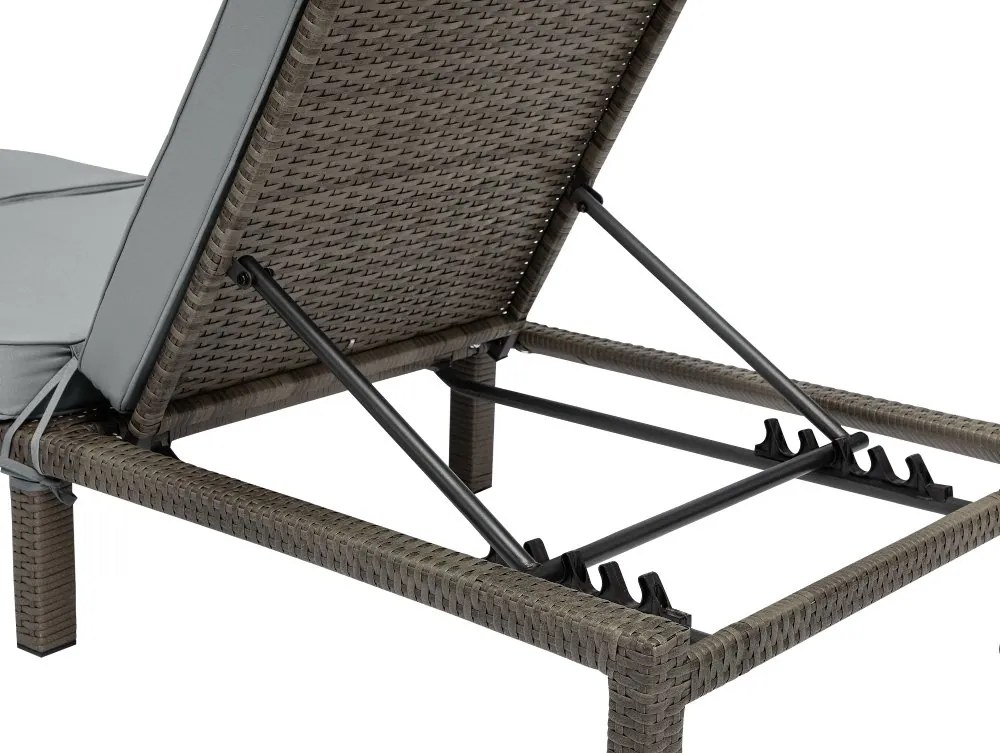 Polohovateľné ratanové lehátko BestBerg BBRF-1140G / sivá