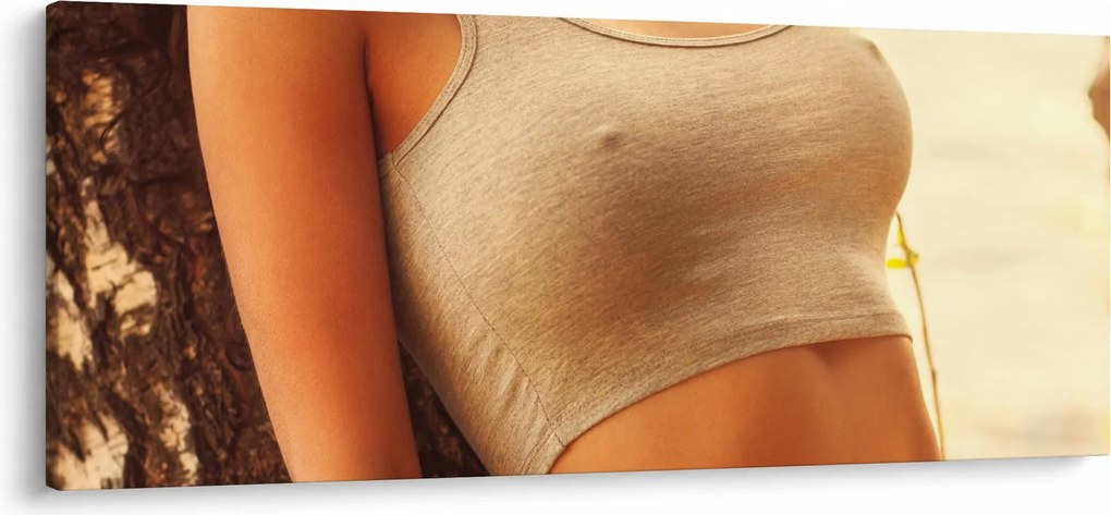 Obraz - Žena pri strome (120x50 cm)