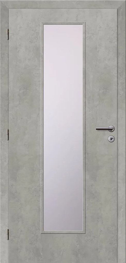 Solodoor Interiérové dvere Etta 7, 60 L, 650 × 1 985 mm, fólia, ľavé, betón, presklené