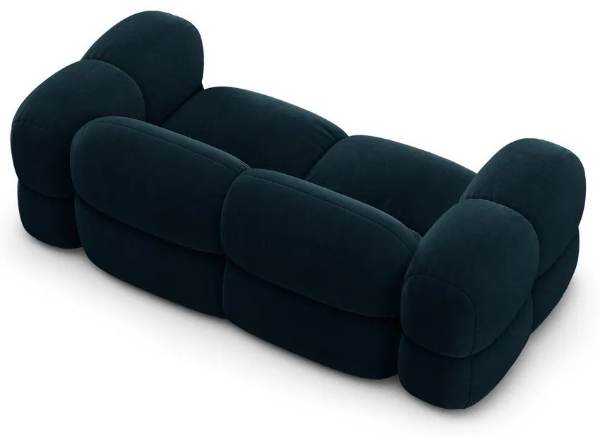 Tmavomodrá zamatová pohovka 210 cm Loretto – Cosmopolitan Design