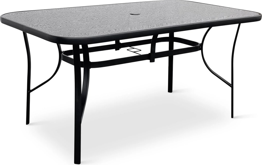 Noela Záhradný kovový stôl Klaudia - čierna doska