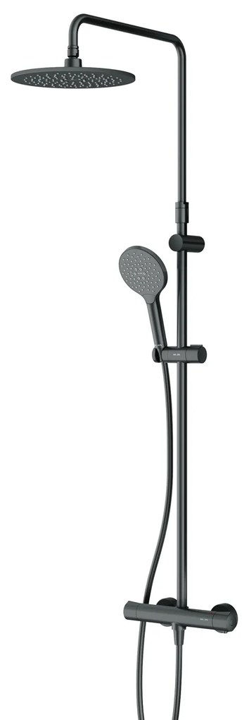 Sprchový systém AM.PM Like F07LA422 s termostatickou sprchovou batériou, čierny