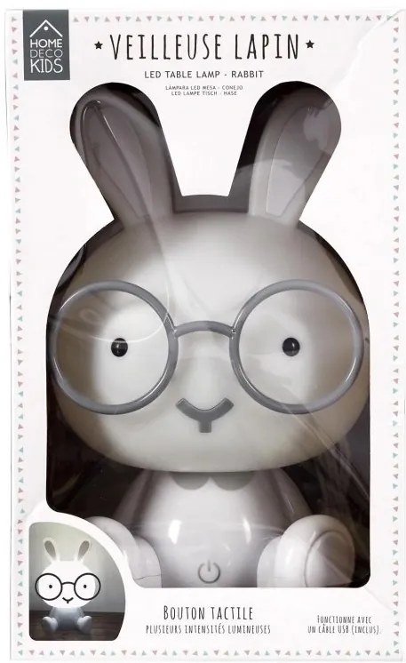 LED detské nočné svetlo HOPPY 23,5 cm, biela