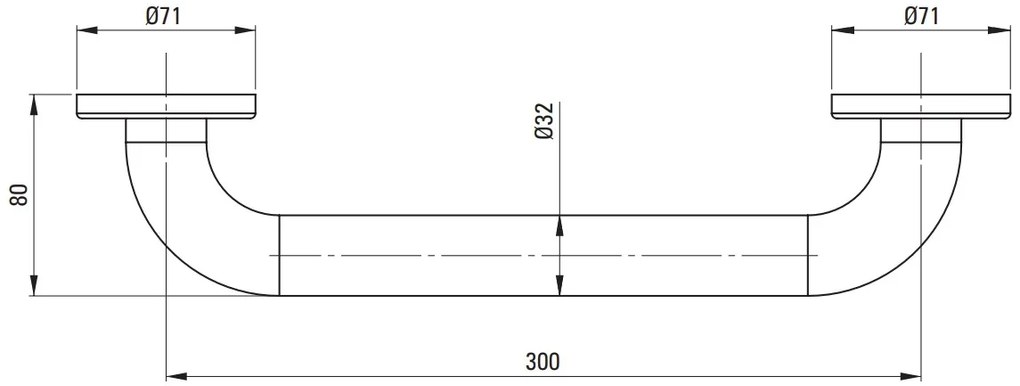 Deante, držiak na stenu 30 cm, chrómová, DEA-NIL_041A