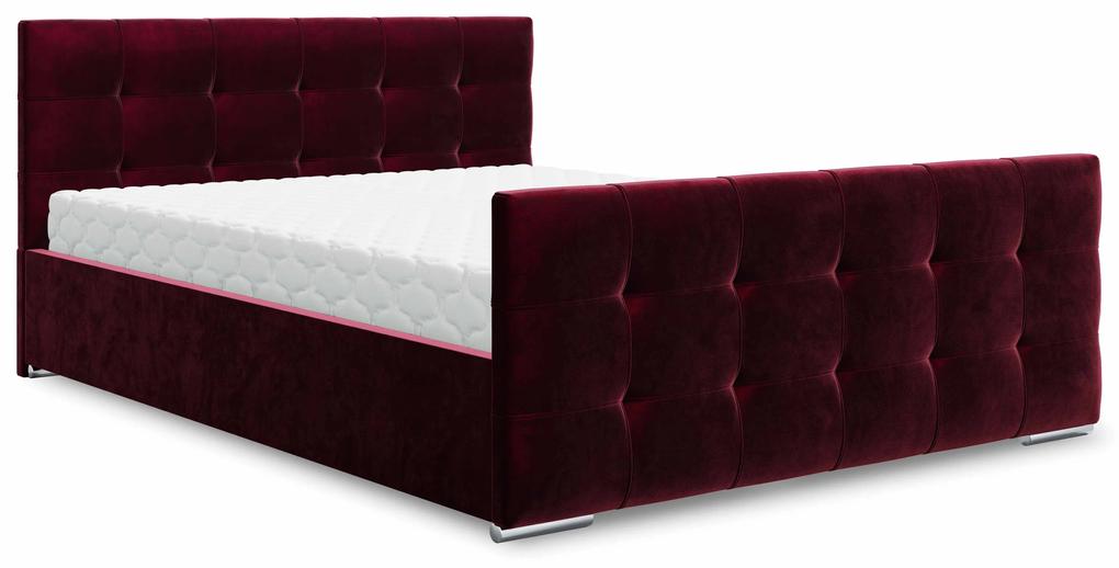 Manželská posteľ 160 cm Billie (bordová) (s roštom a úložným priestorom). Vlastná spoľahlivá doprava až k Vám domov. 1046828