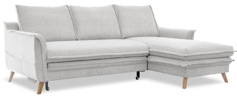 Béžová rozkladacia rohová pohovka (pravý roh) Charming Charlie – Miuform