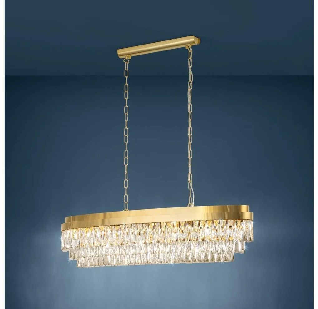Eglo 39463 - Luster na reťazi VALPARAISO 13xE14/40W/230V zlatá