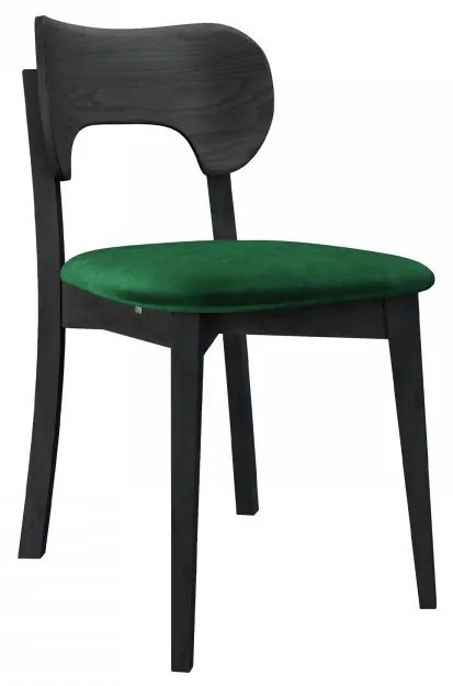 Čalúnená jedálenská stolička KT64, Dostupné poťahy: Magic Velvet 2205, Farby: czarny