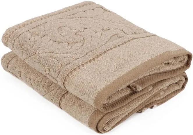 Sada 2 hnedých uterákov z bavlny Sultan, 50 × 90 cm