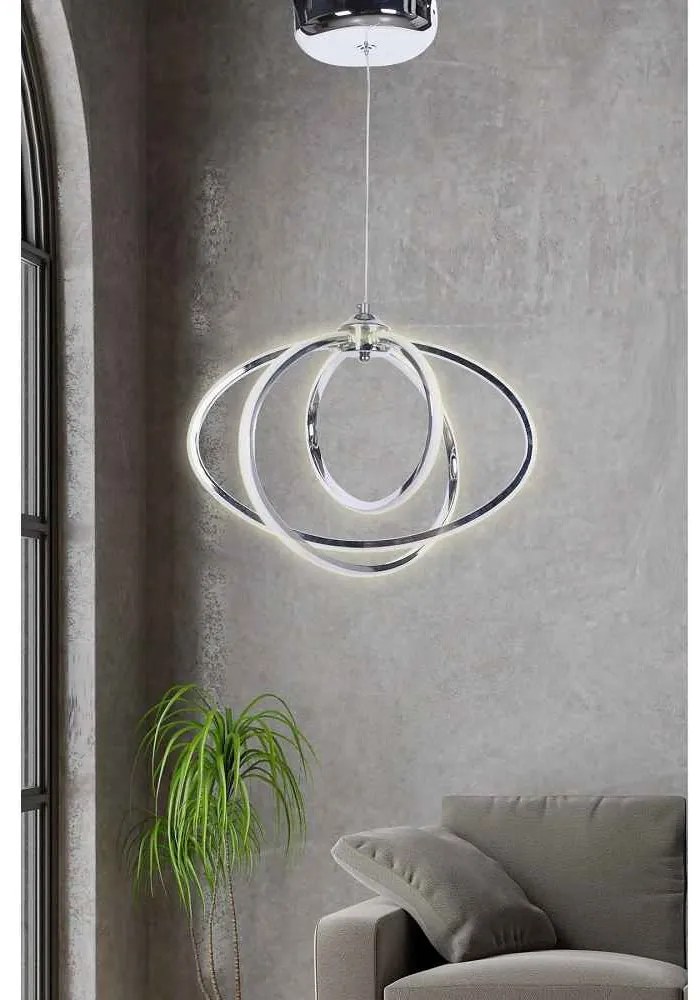 Dizajnový luster Calico 50 cm strieborný