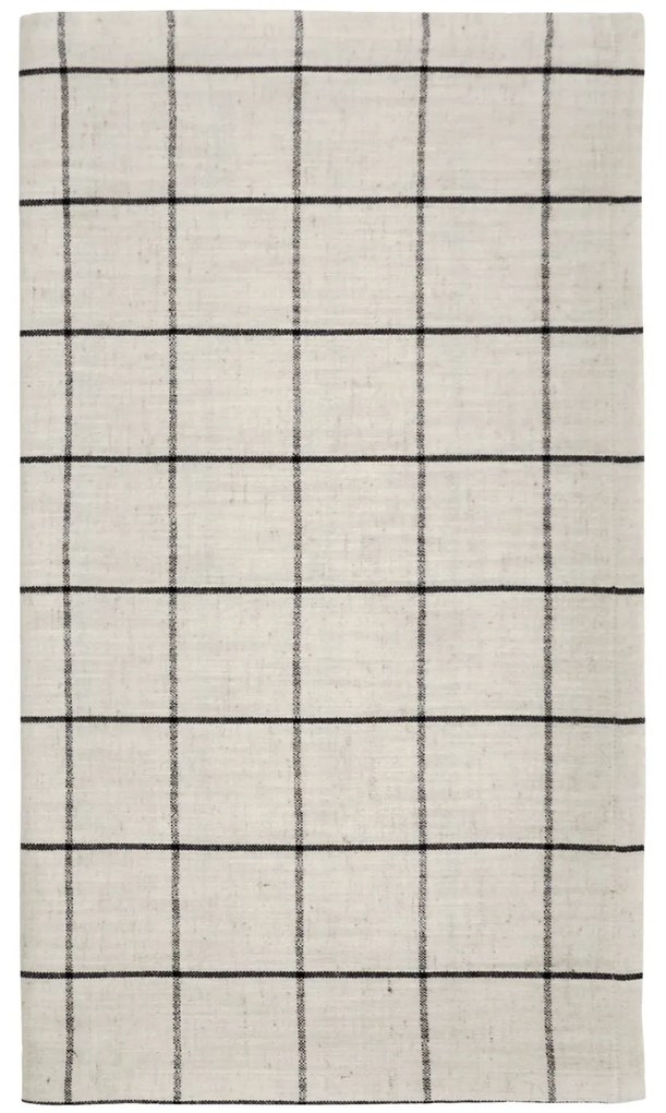 House Doctor Bavlnený behúň Join Black/Off-white 140 x 40 cm