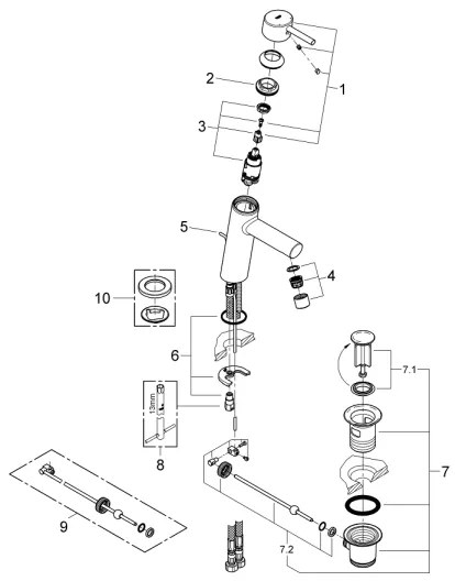GROHE 23450001 - Umývadlová batéria CONCETTO M lesklý chróm
