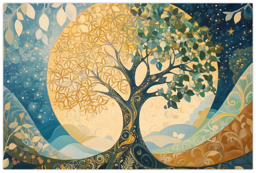 Obraz – Strom života v mesiaci (90x60 cm)