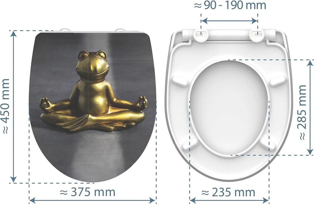 Eisl Sanitär WC sedátko Duroplast Soft Close Relaxing Frog High Gloss 82581