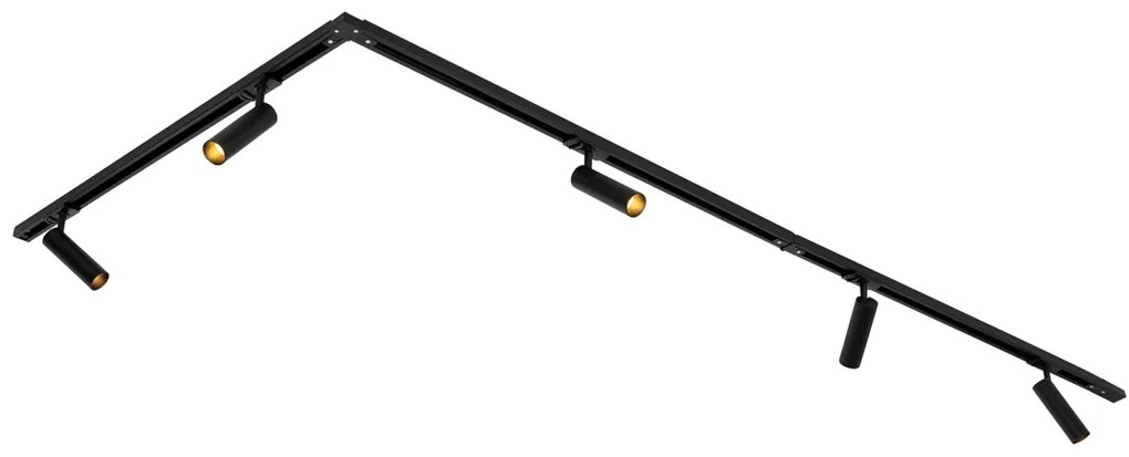 Moderný koľajnicový systém s 5 bodovými svetlami čierny 1-fázový GU10 35mm - Iconic Jeana Luxe