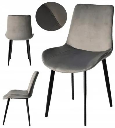 Sammer Zamatová stolička v svetlo sivej farbe LR800 LORD velvet svetlo siva