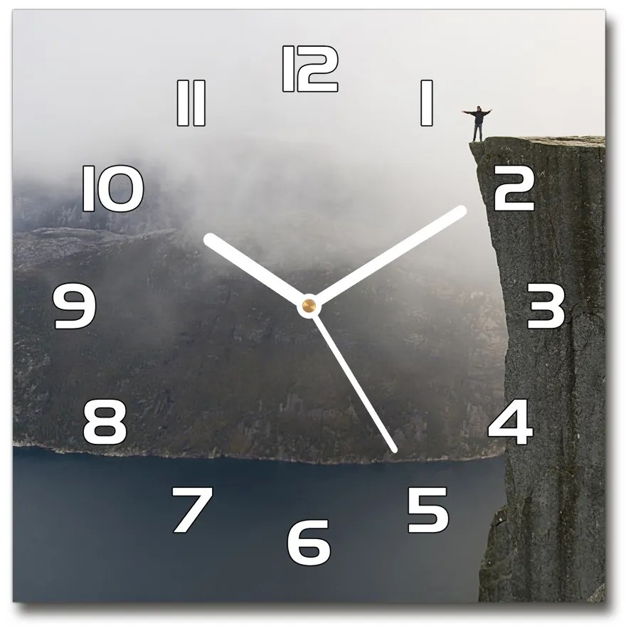 Sklenené hodiny štvorec Nórsky útes pl_zsk_30x30_f_106891246