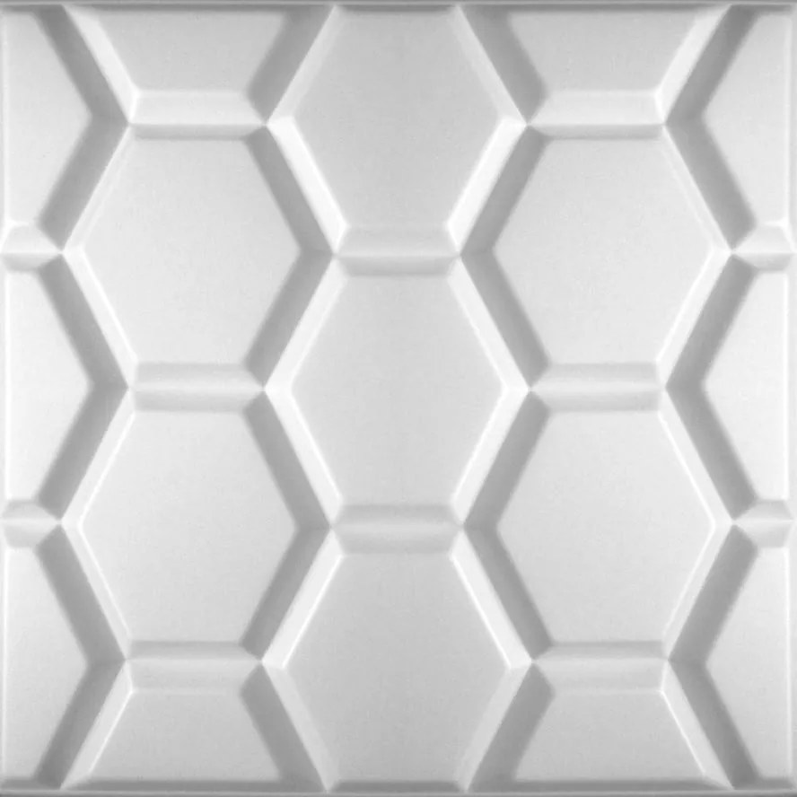 Stropné panely 3D XPS 0025, rozmer 50 cm x 50 cm, HEXAGON, IMPOL TRADE