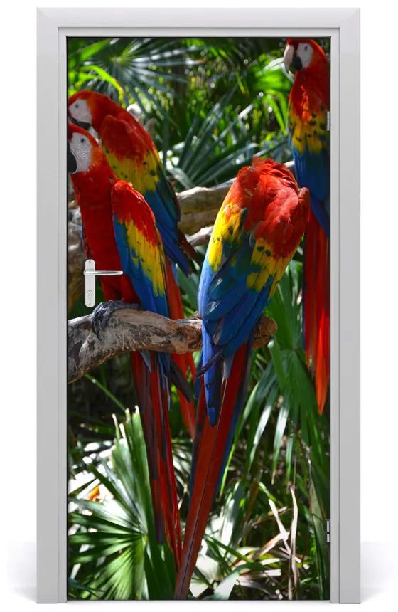 Samolepiace fototapety na dvere papagáj ara 85x205 cm
