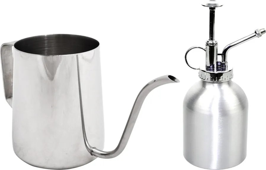 Kanva na polievanie, sada 2ks, 0,5 l+0,3 l, strieborná