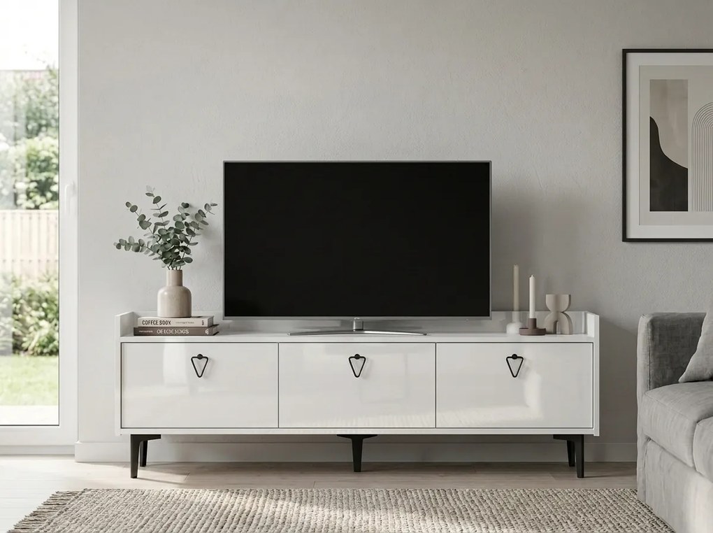 TV stolík PIENA 160 cm, biely