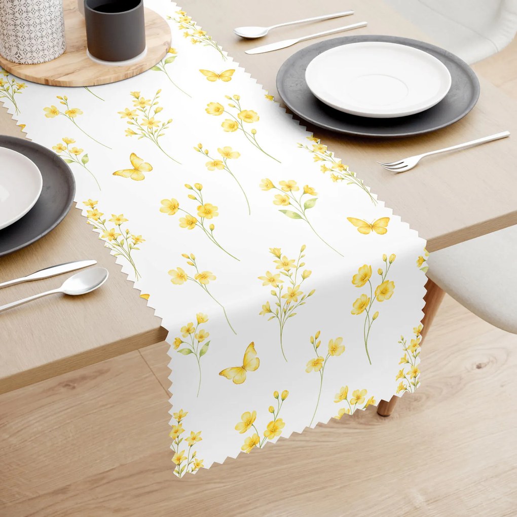 Goldea behúň na stôl teflónový - žltá lúka 50x120 cm