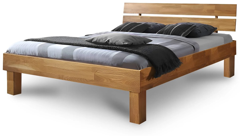 Masívna dubová manželská posteľ Alea Rozmer: 160x200