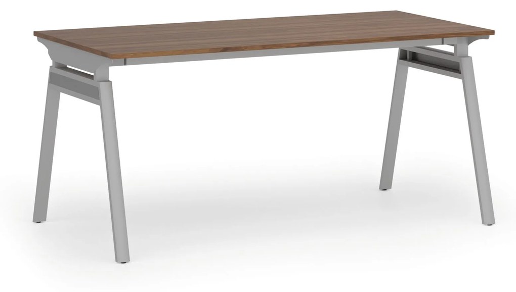 Kancelársky stôl PRIMO SIGMA, 1600 x 800 mm, sivá podnož, orech