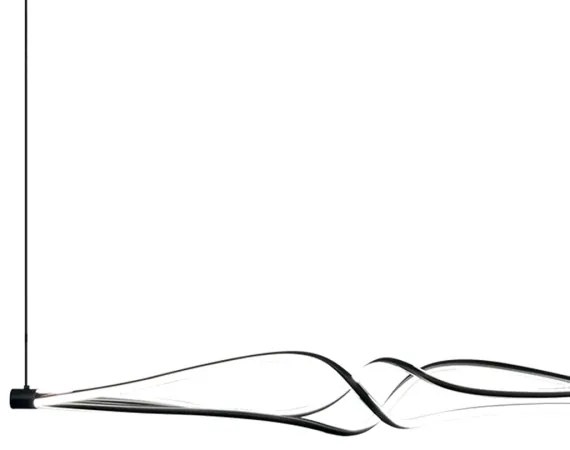 LED Luster na lanku TWISTER LED/56W/230V čierna