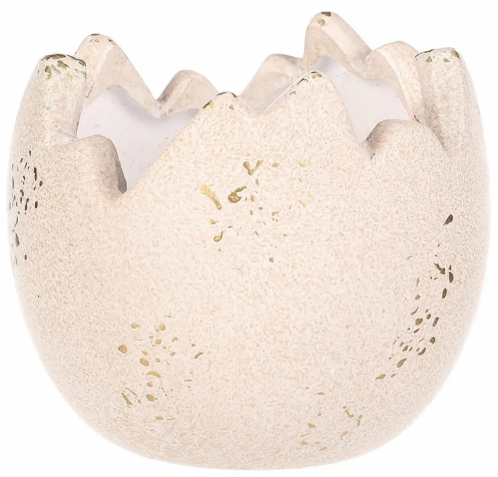 Keramický obal na kvety Škrupina na stojato, 13 x 13 x 11 cm