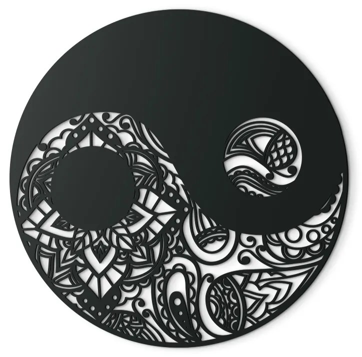 drevko Drevená nálepka Jin-jang Rozmer obrazu: 32,5 x 32,5 cm, Farba dekorácie: Čierna