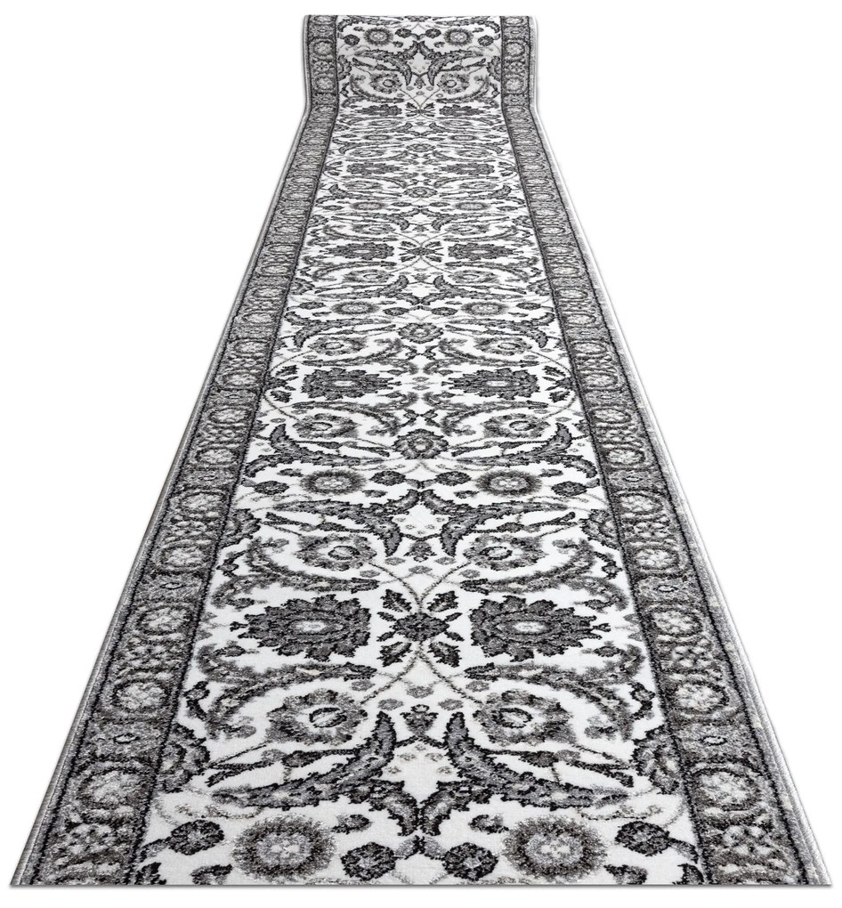 Behúň MATEO 8037/644Kvety, s rámom, sivý