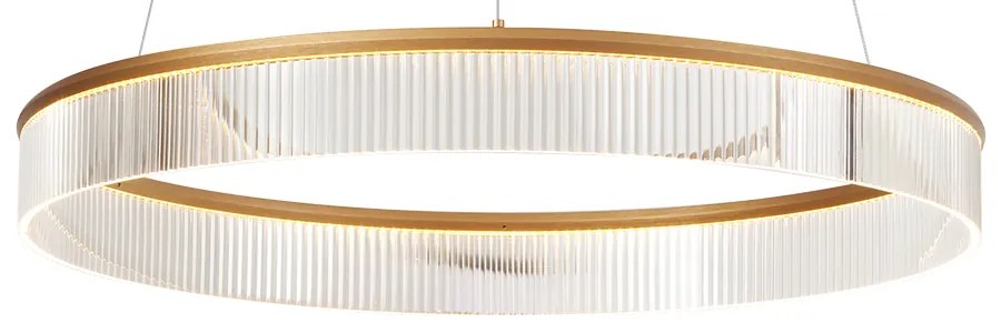 Moderné závesné svietidlo mosadzné 78 cm vrátane LED s 3-stupňovým stmievaním - Anello Chandelier