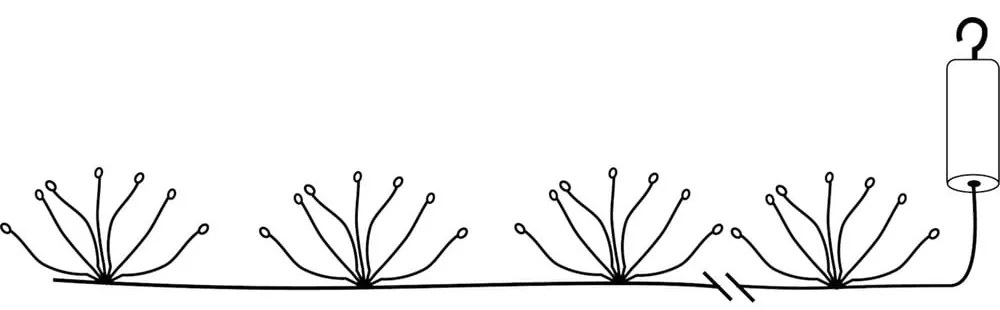 Vonkajšia svetelná LED reťaz Star Trading Flower, dĺžka 2,1 m