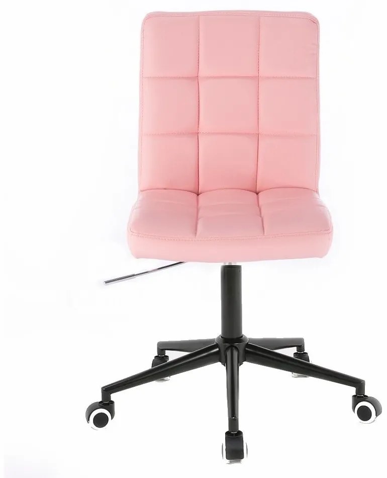 LuxuryForm DESIGN Stolička TOLEDO na čiernej podstave s kolieskami - ružová
