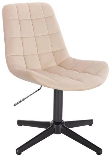 LuxuryForm DESIGN Stolička PARIS VELUR na čiernom kríži - krémová