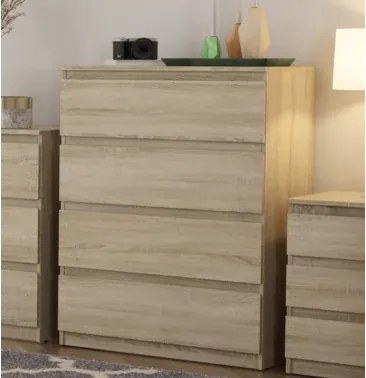 Komoda so 4 zásuvkami Carlos, dub sonoma, 75 cm%