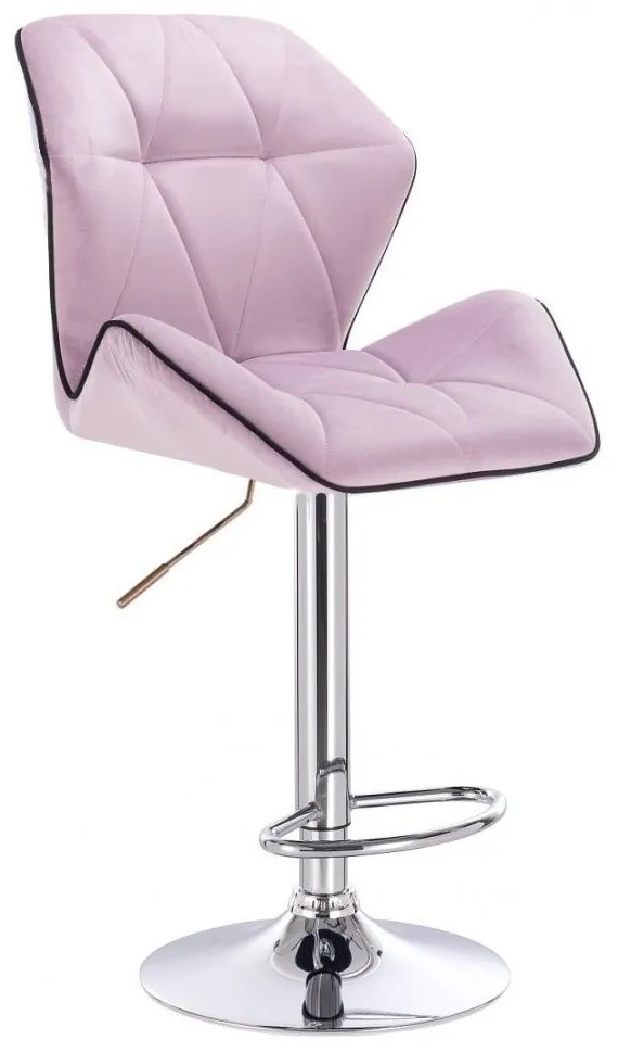 LuxuryForm Barová stolička MILANO MAX VELUR na striebornom tanieri - levanduľa