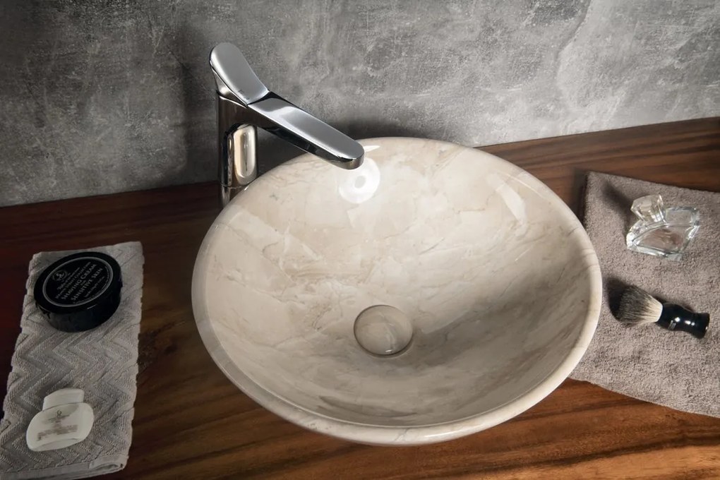 Sapho Sapho, DALMA keramické umývadlo na dosku Ø 42 cm, béžová, MM127