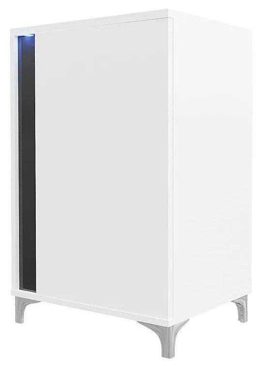 Komoda Anrok 50 L AR01, Farby: biela / biely lesk
